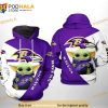 Baltimore Ravens NFL Baby Yoda Team 3D Printed Hoodie