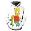 Bart Simpson The Simpson Cartoon 3D Hoodie Sweatshirt