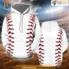 Baseball Stiches White All Over Printed 3D Hoodie Sweatshirt