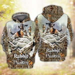 Beagle Hunting Rabbit Hunter 3D Hoodie Sweatshirt