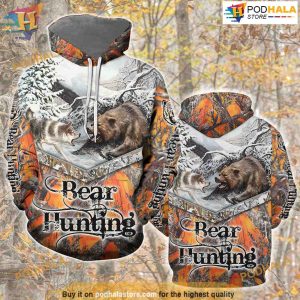 Bear Hunter All Over Printed 3D Hoodie Sweatshirt