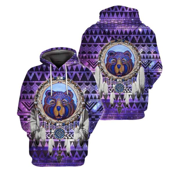 Bear Native American 3D Hoodie Sweatshirt