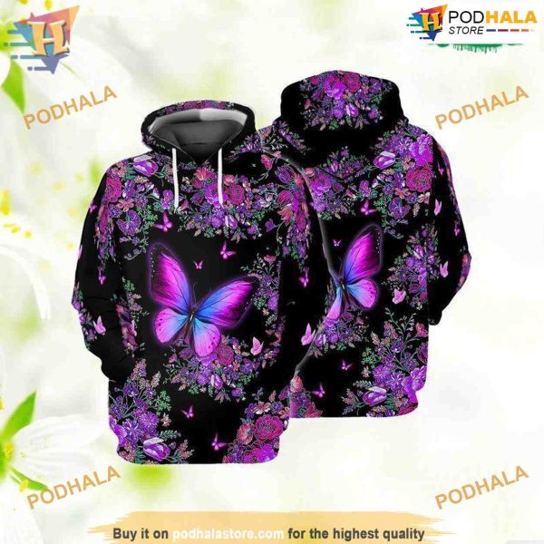 Beautiful Butterfly All Over Printed 3D Hoodie Sweatshirt