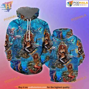 Beautiful Mermaid In The Ocean All Over Printed 3D Hoodie Sweatshirt