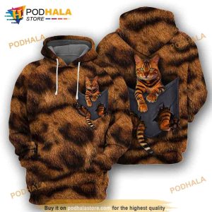 Bengal Cat Pocket All Over Printed Hoodie Cat Lovers