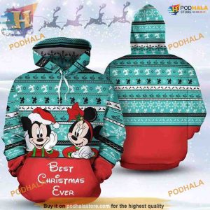 Best Xmas Ever 3D Mickey Minnie Hoodie