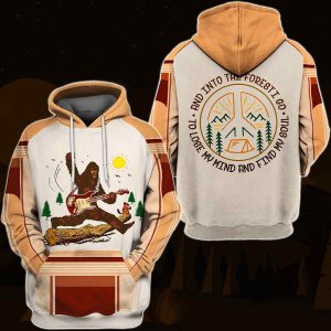 Bigfoot Guitar Into Forest Camping 3D Hoodie Sweatshirt