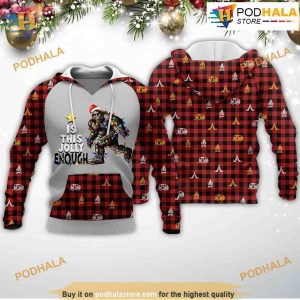 Bigfoot Jolly Enough Christmas Red 3D Hoodie Christmas