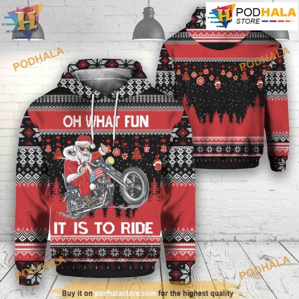 Biker Motorcycle Lover Xmas 3D Hoodie Christmas