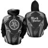 Black Butler Kuroshitsuji Symbol Anime Manga 3D Hoodie Sweatshirt