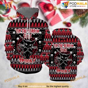 Black Cat Spooky Xmas 3D Hoodie Christmas