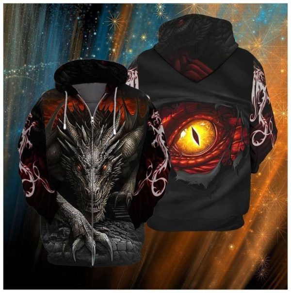 Black Dragon 3D T Shirt Hoodie