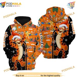 Black Orange Tigger Christmas 3D Hoodie