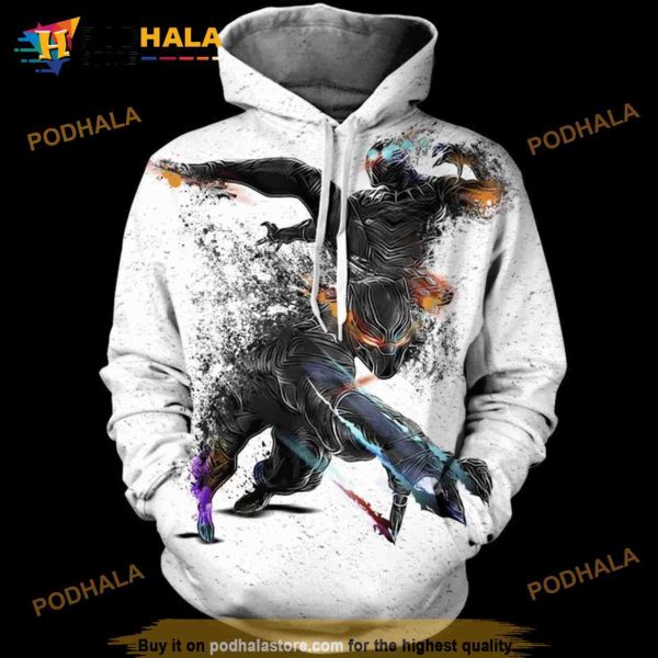 Black Panther Colorful Marvel All Over Print 3D Hoodie Sweatshirt Shirt