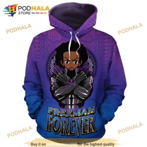 Black Panther Freeman Forever Marvel Over Print 3D Hoodie Sweatshirt Shirt