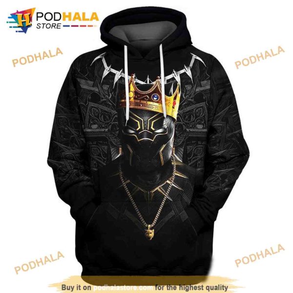 Black Panther King Wakanda Marvel Over Print 3D Hoodie Sweatshirt Shirt