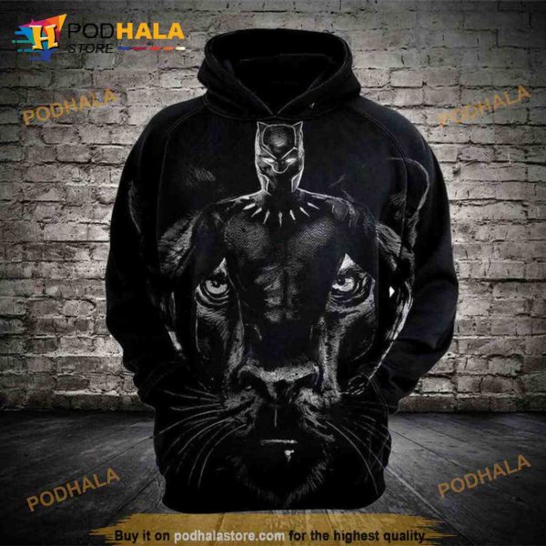 Black Panther Marvel Over Print 3D Hoodie Sweatshirt Shirt