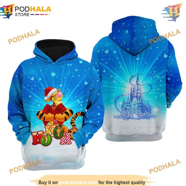 Blue Christmas Tigger Disney 3D Hoodie