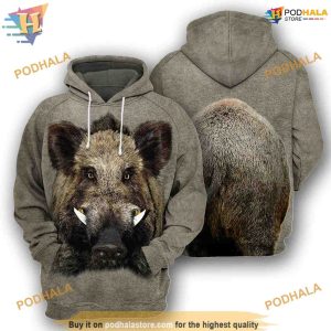 Boar Full All Over Printed Animal Costume 3D Hoodie Sweatshirt