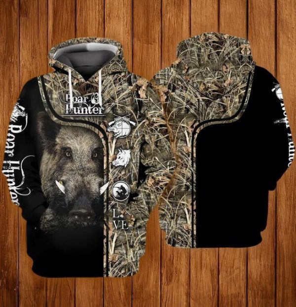 Boar Hunter 3D Hoodie Sweatshirt