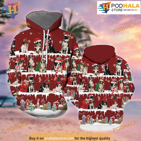 Border Collie 3D Hoodie Christmas