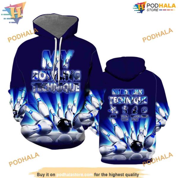 Bowling Game All Over Printed 3D Hoodie Sweatshirt