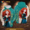 Brave Merida Cartoon Princess Merida Over Print 3D Hoodie