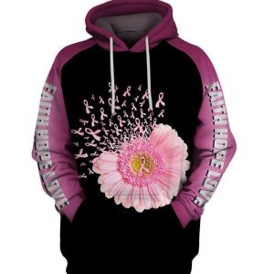 Breast Cancer Awareness Faith Hope Love 3D Hoodie Sweatshirt