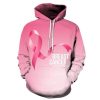 Breast Cancer Awareness Month Ombre Pink 3D Hoodie Sweatshirt