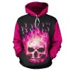 Breast Cancer Awareness Skull 3D Hoodie Sweatshirt