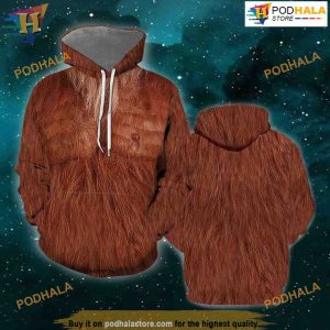 Brown Bigfoot Hairy All Over Printed 3D Hoodie Sweatshirt