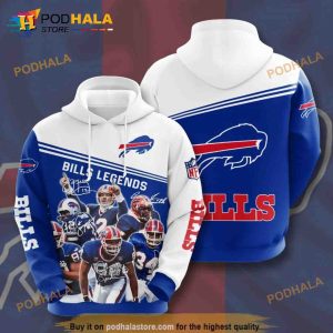 Buffalo Bills 3D Hoodie Sweatshirt Team Signature