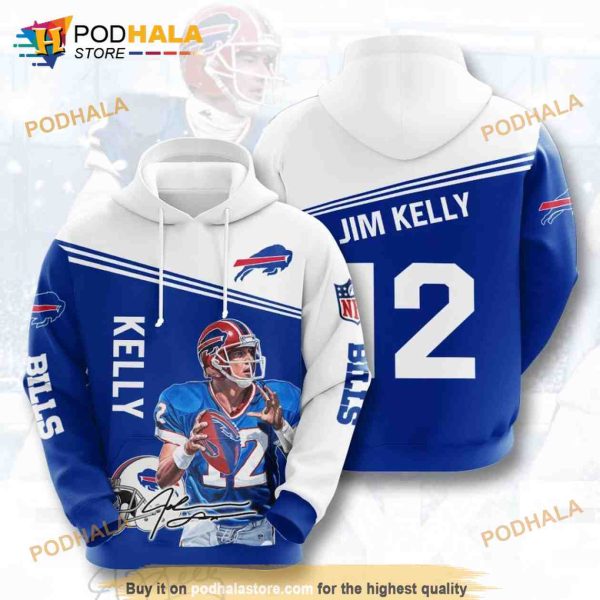 Buffalo Bills Jim Kelly 3D Hoodie Sweatshirt