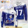 Buffalo Bills Josh Allen Player Zip 3D Hoodie Sweatshirt