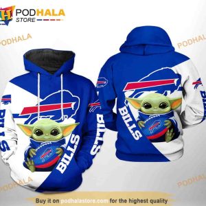 Buffalo Bills NFL Baby Yoda Team 3D Printed Hoodie