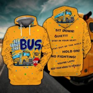 Bus School Full Printing 3D Hoodie Sweatshirt