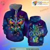 Butterfly Faith I Can Do All Things Through Christ Who Strengthens Me Unisex 3D Hoodie