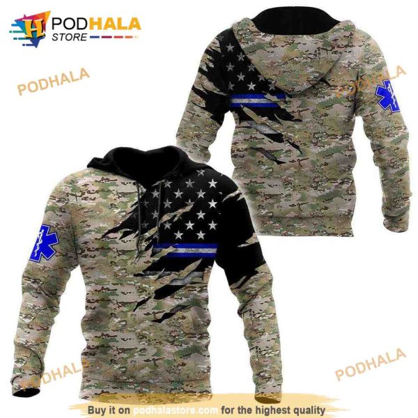 Camo Flag 3D Hoodie Sweatshirt