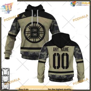 Camo Military Appreciation Custom NHL Boston Bruins Hoodie 3D