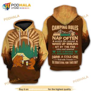 Camping Rules 3D Hoodie Sweatshirt