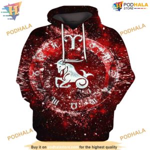 Capricorn All Over Printed Zodiac 3D Hoodie Sweatshirt