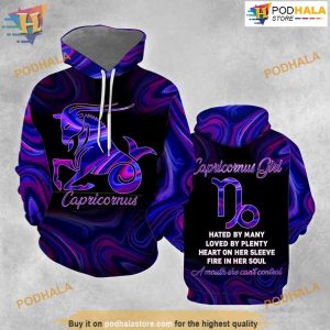 Capricorn Girl Zodiac All Over Printed 3D Hoodie Sweatshirt