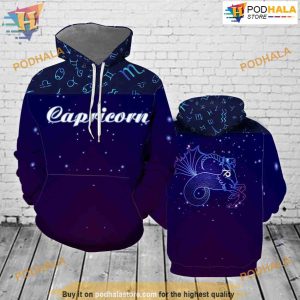 Capricorn Zodiac All Over Printed 3D Hoodie Sweatshirt