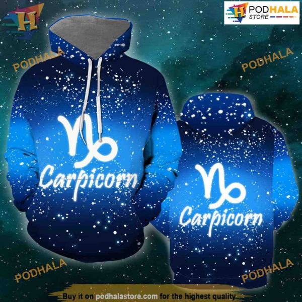 Carpicorn Zodiac Sign All Over Printed 3D Hoodie Sweatshirt