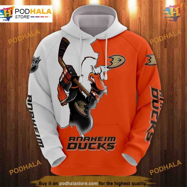 Cartoon Graphic 3D Anaheim Ducks Hoodie