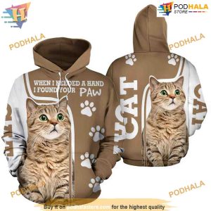 Cat Paw Pattern Unisex 3D Print All Over Christmas Hoodie