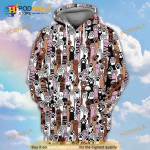 Cats Paw 3D Hoodie Sweatshirt For Cat Lovers