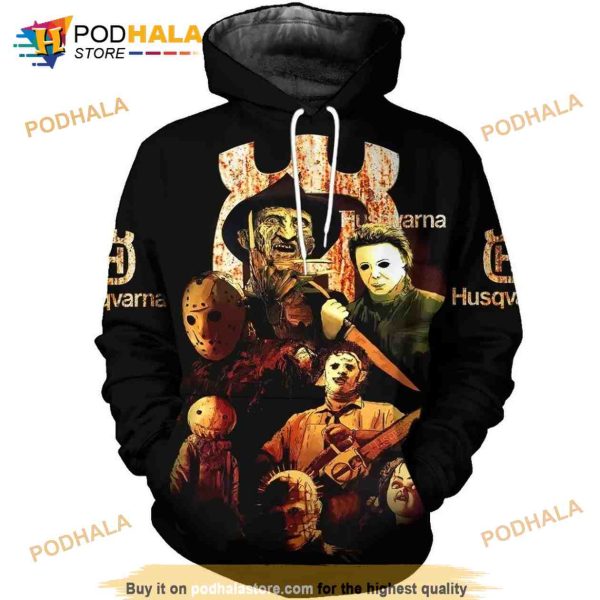 Chainsaw Happy Halloween 3D Hoodie Sweatshirt