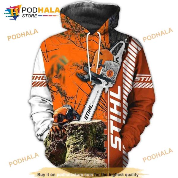 Chainsaw Stihl Full Over Printing 3D Hoodie Sweatshirt