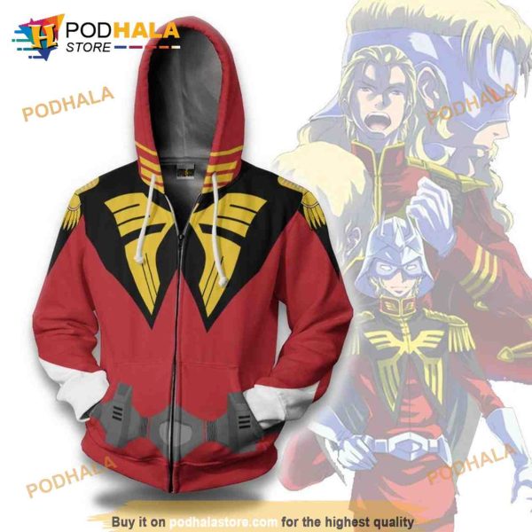 Char Aznable Mobile Suit Gundam Cosplay Anime 3D Hoodie